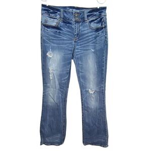Victoria's Secret VS Hipster Womens Medium Wash Distressed Jeans Size 8